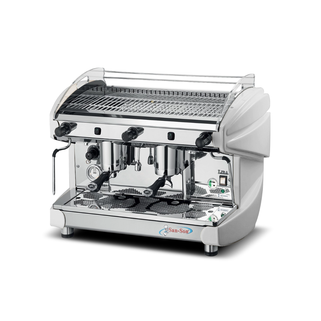 [107554] Cafetera Italiana Semiautomática de 2 Grupos 240 Tazas LIRA2SA-W SAN-SON