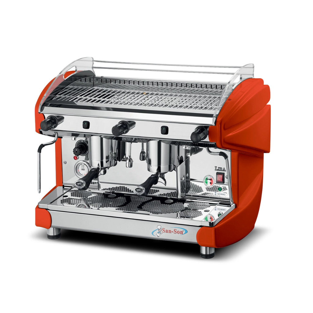 [107555] Cafetera Italiana Semiautomática de 2 Grupos 240 Tazas LIRA2SA-R SAN-SON