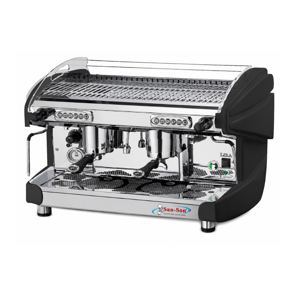 Cafetera Italiana Electrónica Programable de 2 Grupos 240 Tazas LIRA2E-B SAN-SON