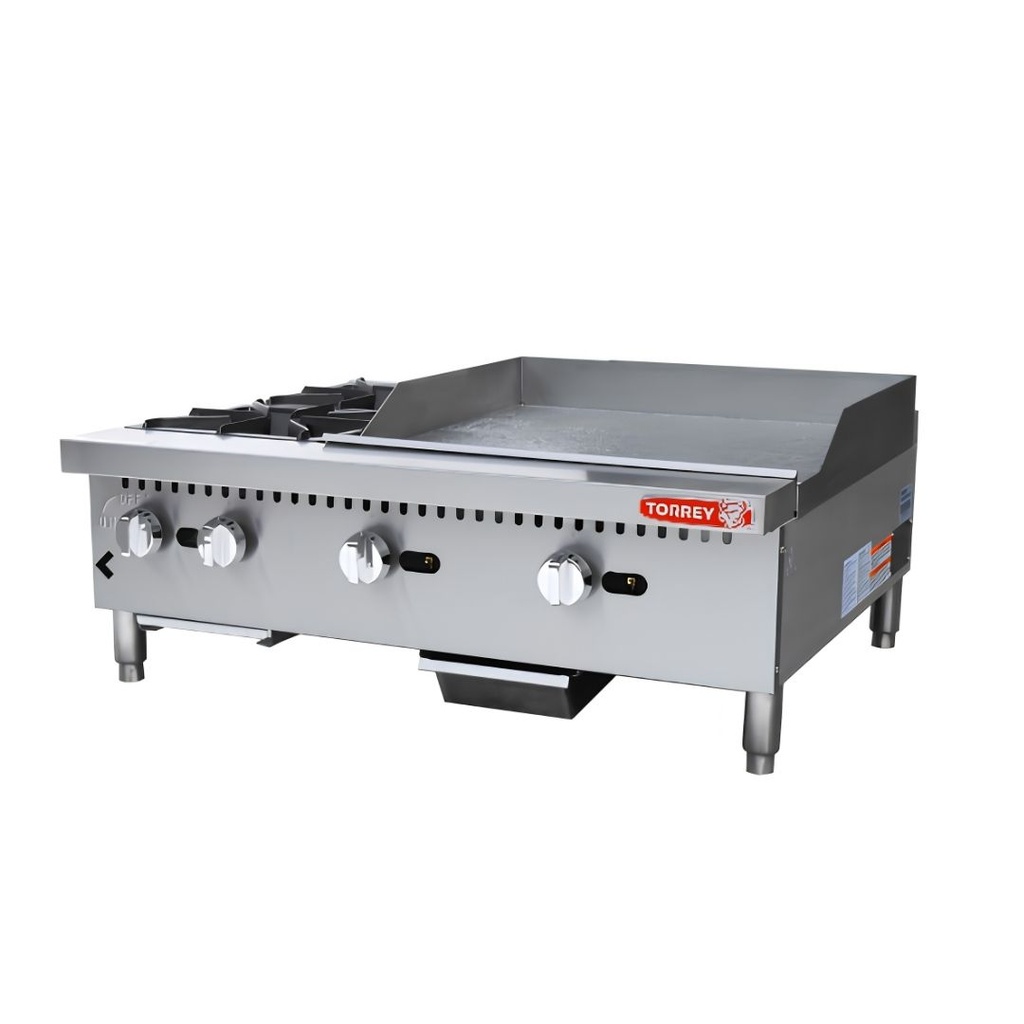 [1030100] Plancha y Parrilla 2 Quemadores MIX PLPA-2Q TORREY