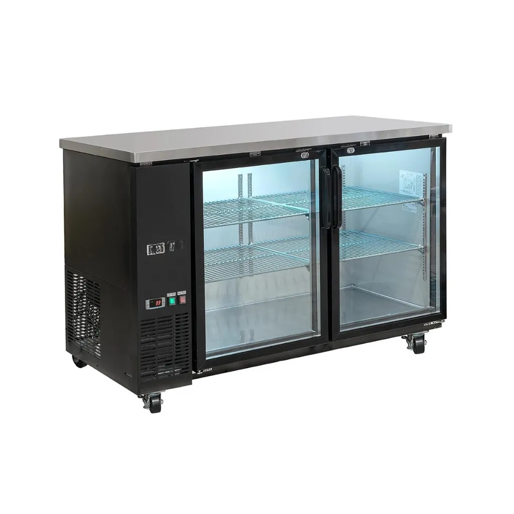 CONTRA BARRA REFRIGERADA 2 PUERTAS DE CRISTAL D10-CBR-2PC-SS-01 ICEHAUS