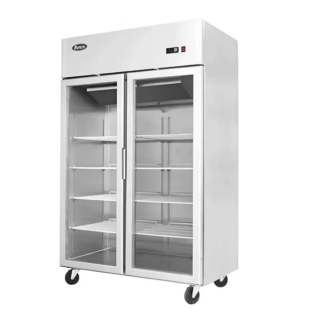 Refrigerador Acero Inox Puerta Cristal