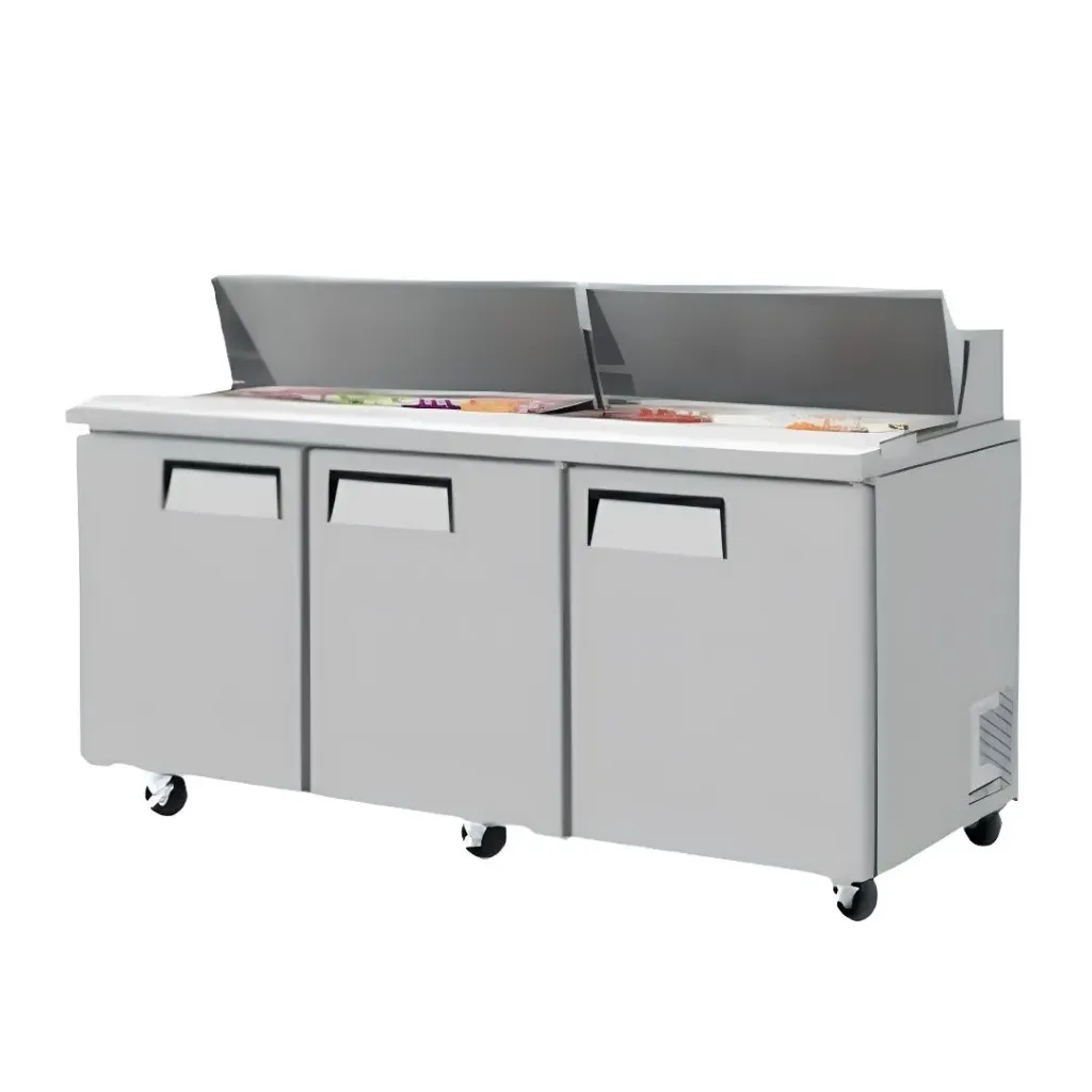 [10090201] Mesa Refrigerada de 3 puertas para Preparar Sándwiches y Ensaladas MRSS-72-3S SOBRINOX