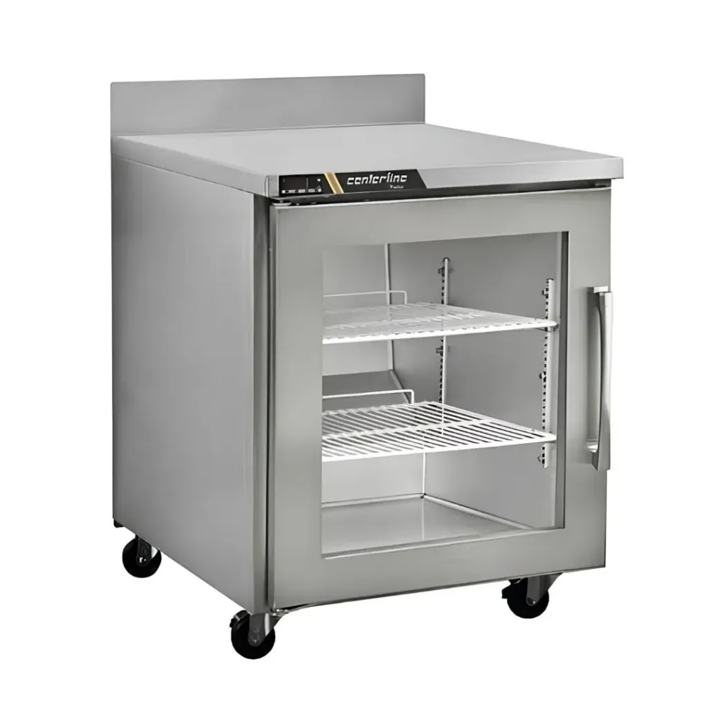 Refrigerador bajo barra 27'', puertas de cristal, mesa de trabajo CLUC-27R-GD-WT CENTERLINE