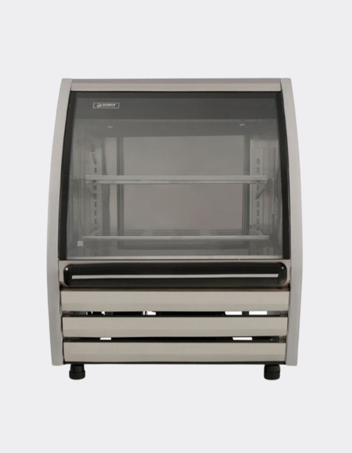 Vitrina de cristal curvo de 1 metro color acero inox BHS100-AI IMBERA