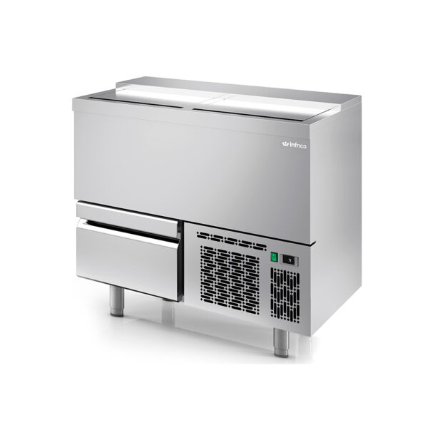 Enfriador de botellas con cajones EBC Series de 1000 mm de acero inoxidable interior y exterior EBC1000II INFRICO