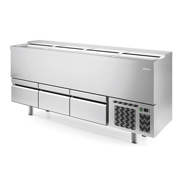 Enfriador de botellas con cajones EBC Series de 2000 mm de acero inoxidable interior y exteriorEBC2000IIINFRICO