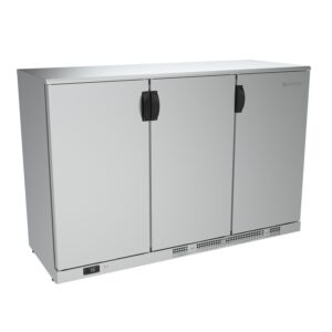 Expositor refrigerado horizontal en inox altura 920 mm. ERV Series de acero inoxidable interior y exterior con puerta planaERV35PPIIINFRICO