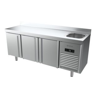 Mesa refrigeración Serie 600 de 2000 mm altura 850 de acero inoxidable interior y exterior BMPP2000II INFRICO