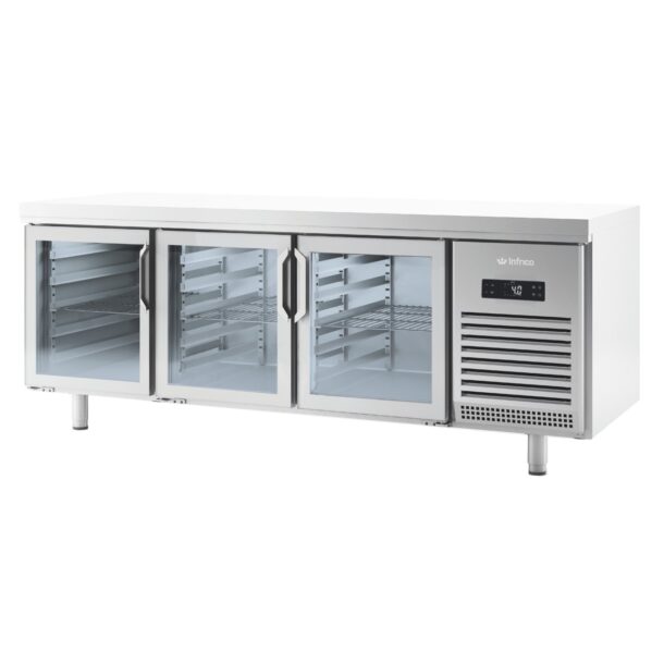 Mesa refrigeración euronorma 600 x 400 puerta de cristal Series 800 de 2190 mm altura 850MR2190CRINFRICO