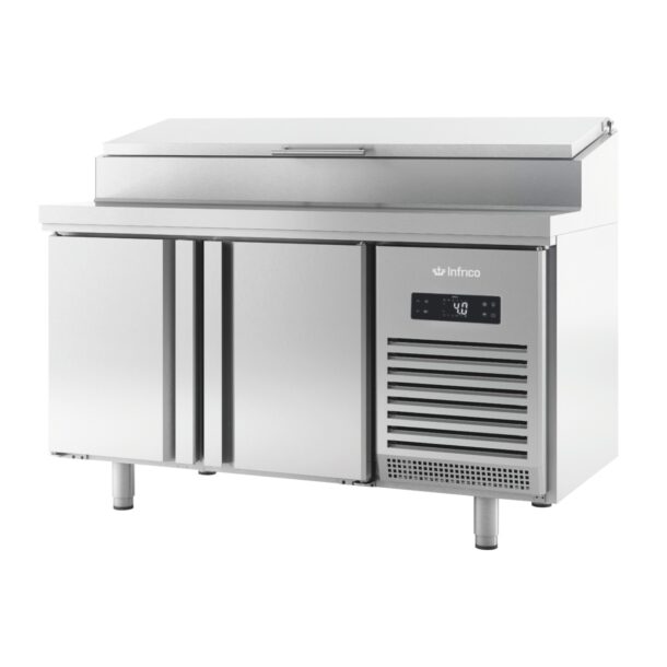 Mesa refrigeración euronorma 600 x 400 puerta de cristal Series 800 de 1620 mm altura 850 encimera ensaladeraMR1620ENINFRICO