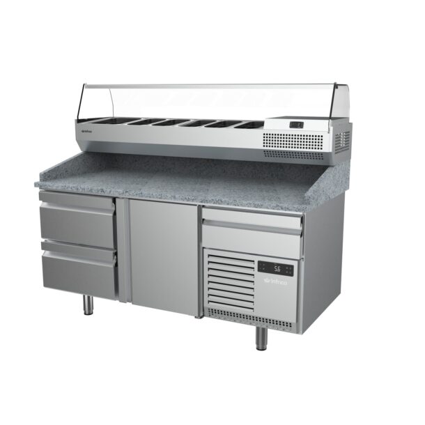 Mesa refrigerada pizza Serie MP 800 de 1740 mm con zona neutraMP1740CNINFRICO