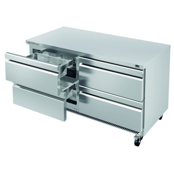 Mesa undercounter refrigeración con cajones UC Series de cuatro cajonesUC604DINFRICO