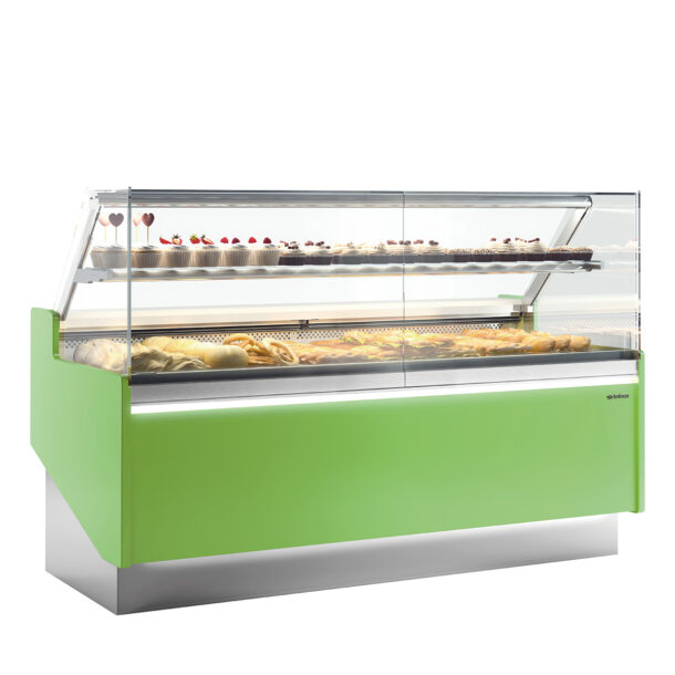 Vitrina expositora para pastelería serie Lyon 1562mm. Serie Inox VLY15I INFRICO