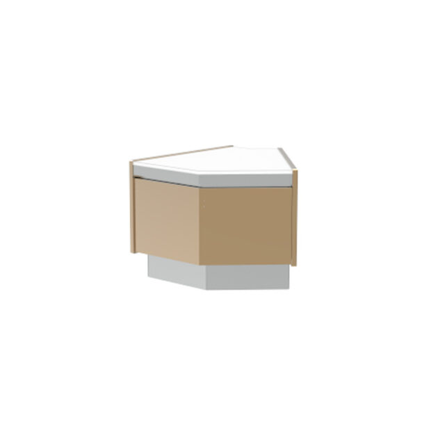 Mueble caja mostrador serie Lyon 1035mm. Serie ángulo abierto 45VLY45AAMINFRICO