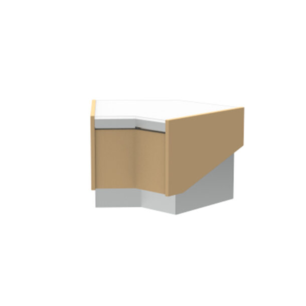 Mueble caja mostrador serie Lyon 1305mm. Serie ángulo cerrado 45VLY45ACMINFRICO