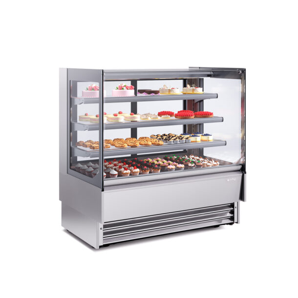 Vitrina expositora para pastelería serie Onix 1250mm. Inox completaVON12PRINFRICO