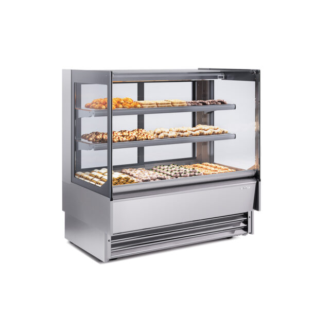 Vitrina expositora para pastelería serie Onix. Caliente 938mm. Inox completaVON9PHTINFRICO