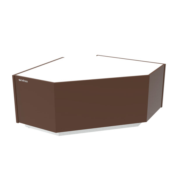 Mueble caja mostrador serie Magnus. Serie ángulo abierto 90VMG90AAMINFRICO