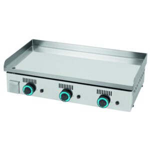 Planchas a gas. Modelo Placa de acero duro 15mm peto perimetral inox. PG80NC INFRICO
