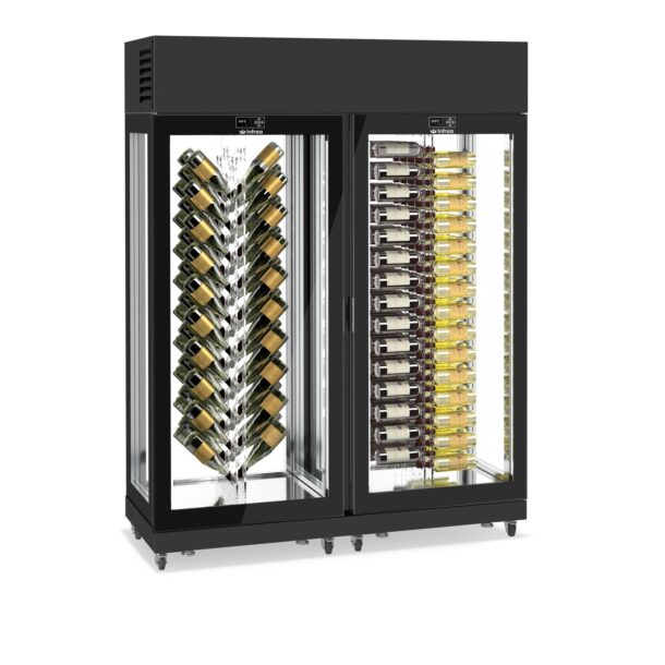 Armarios expositores de vino VITRA V 850mm de tres caras de crital LO8513V INFRICO