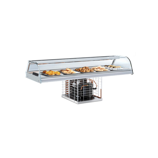 Expositor de barra y platos serie VEP - VEB.Serie cristal curvo de 810mmVEB4CCINFRICO