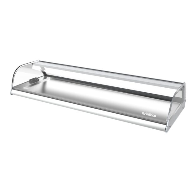 Expositor de barra y platos serie VEP - VEB. Serie cristal curvo de 1162mmVEB6CCINFRICO
