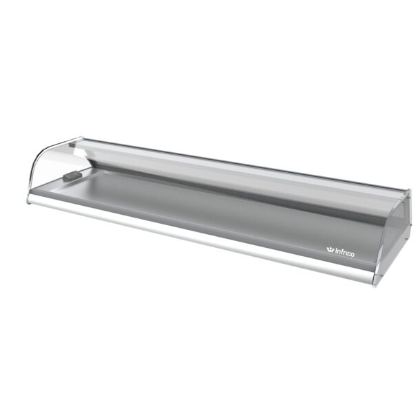 Expositor de barra y platos serie VEP - VEB. Serie cristal curvo de 1338mnmVEB7CCINFRICO