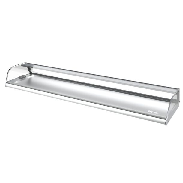 Expositor de barra y platos serie VEP - VEB. Serie cristal curvo de 1690mmVEB9CCINFRICO