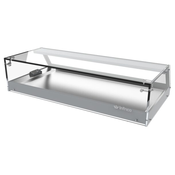 Expositor de barra y platos serie VEP - VEB. Serie cristal plano de 810mmVEB4CPINFRICO