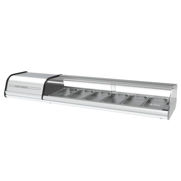 Expositor de tapas y pintxos serie VET.Serie plata 6 bandejas GN VET6P INFRICO