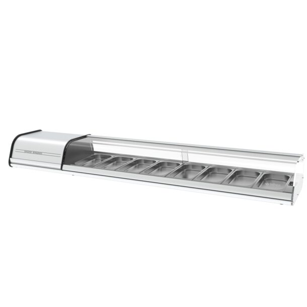Expositor de tapas y pintxos serie VET.Serie plata 8 bandejas GN VET8P INFRICO