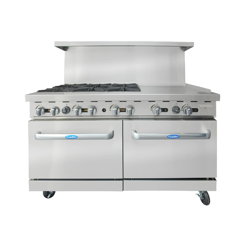 Estufa 6 Quemadores + Plancha 24" izq + Horno AGR-6B24GR COOK RITE