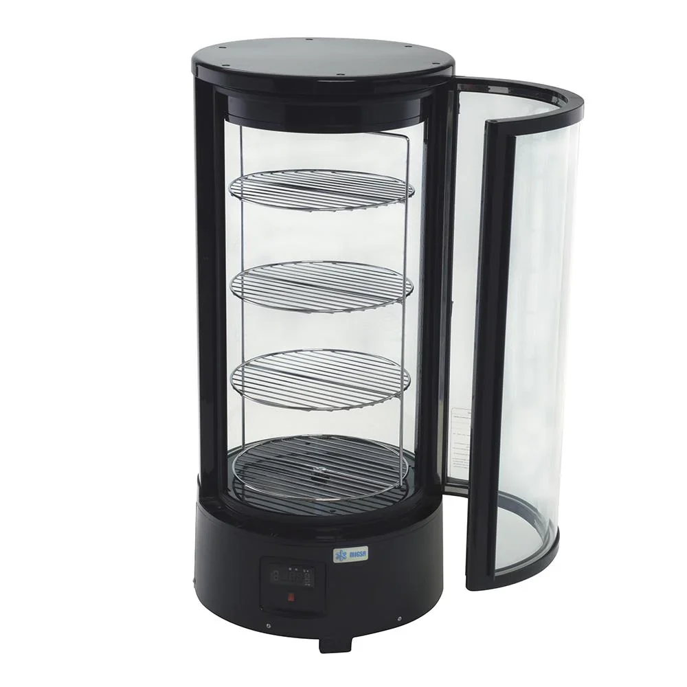 [100730] Vitrina Refrigerada Vertical Circular con Parrillas Giratorias 45 cm RTC-72L MIGSA