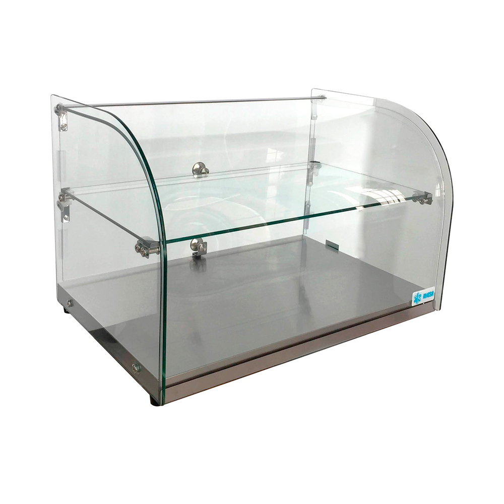 Vitrina Neutra Sobre Mostrador Cristal Curvo 55 cm RTZ-45L MIGSA