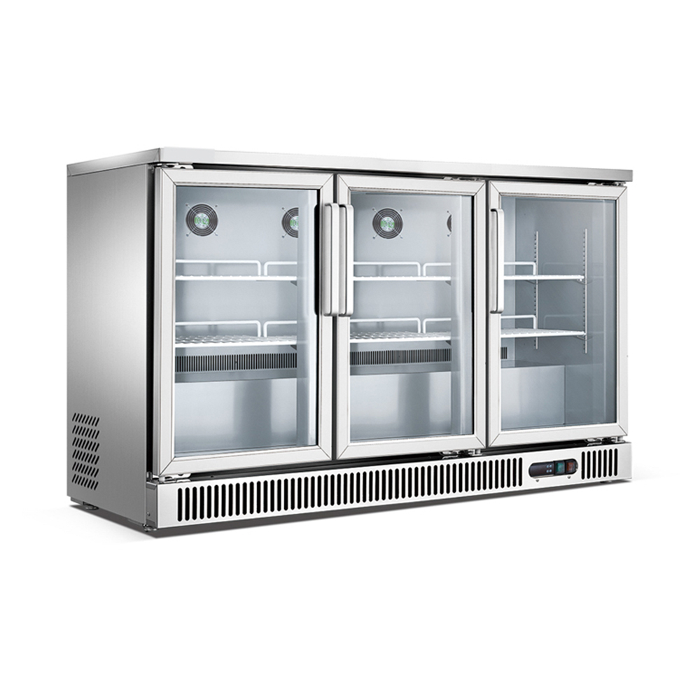 [100756] Refrigerador Contra Barra 3 Puertas de Cristal SG380 MIGSA