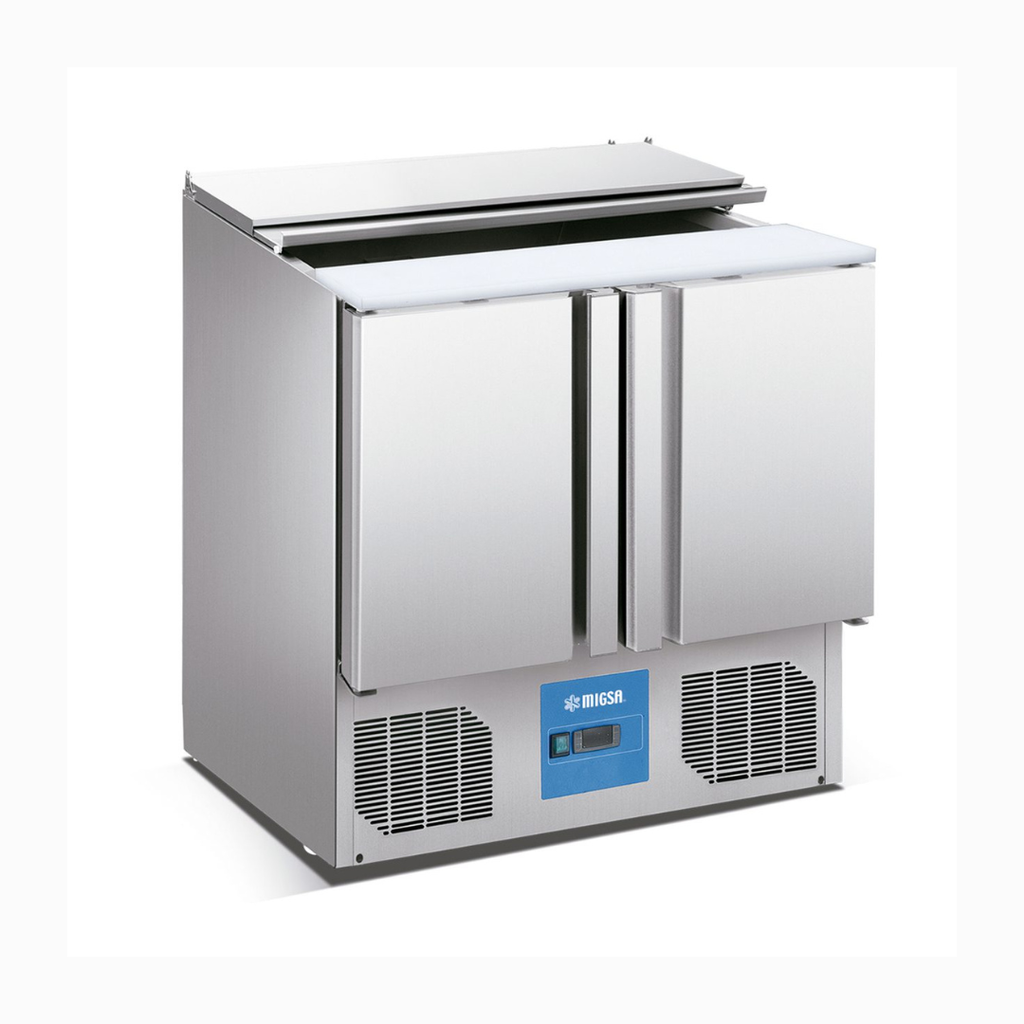 [100764] Mesa Refrigerada para Preparación de Ensaladadas 2 Puertas 90 cm S900 MIGSA