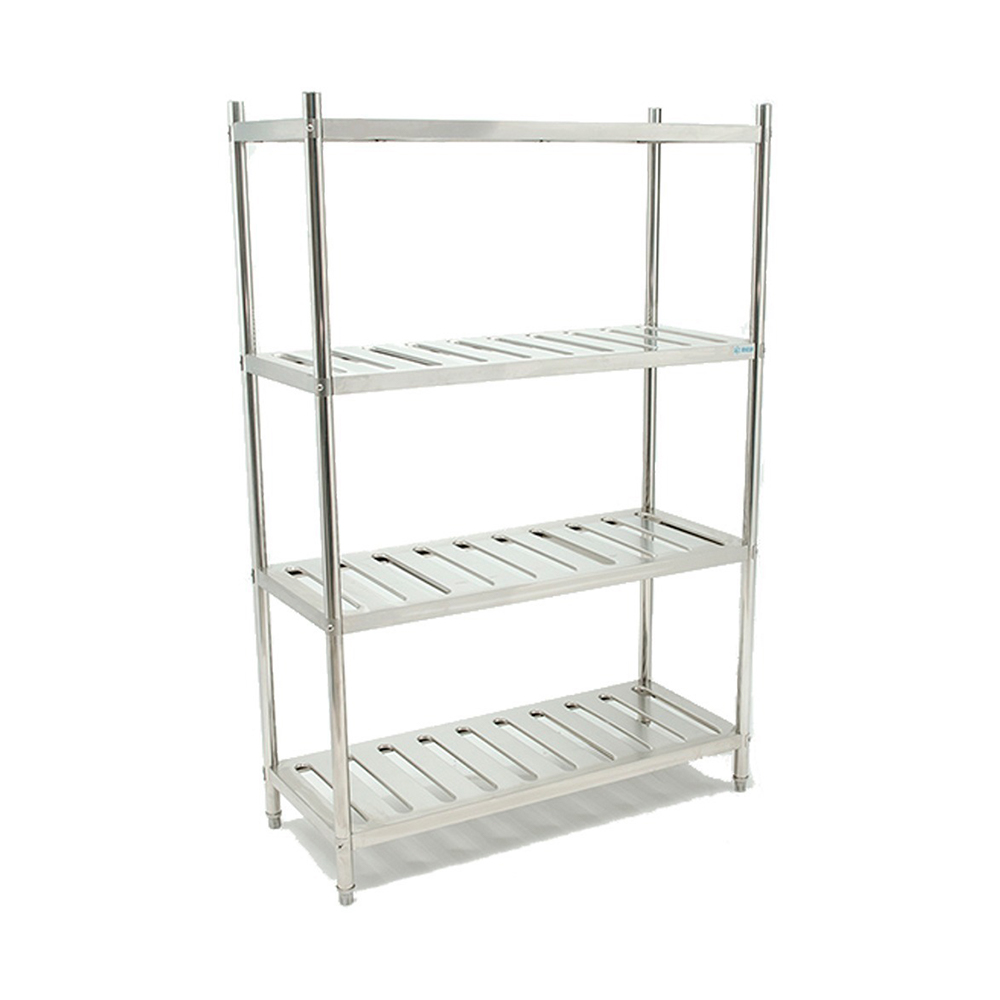 [101081] Anaquel de Acero Inox. Tipo Marimba 4 Entrepaños 120 cm BN-R01 MIGSA