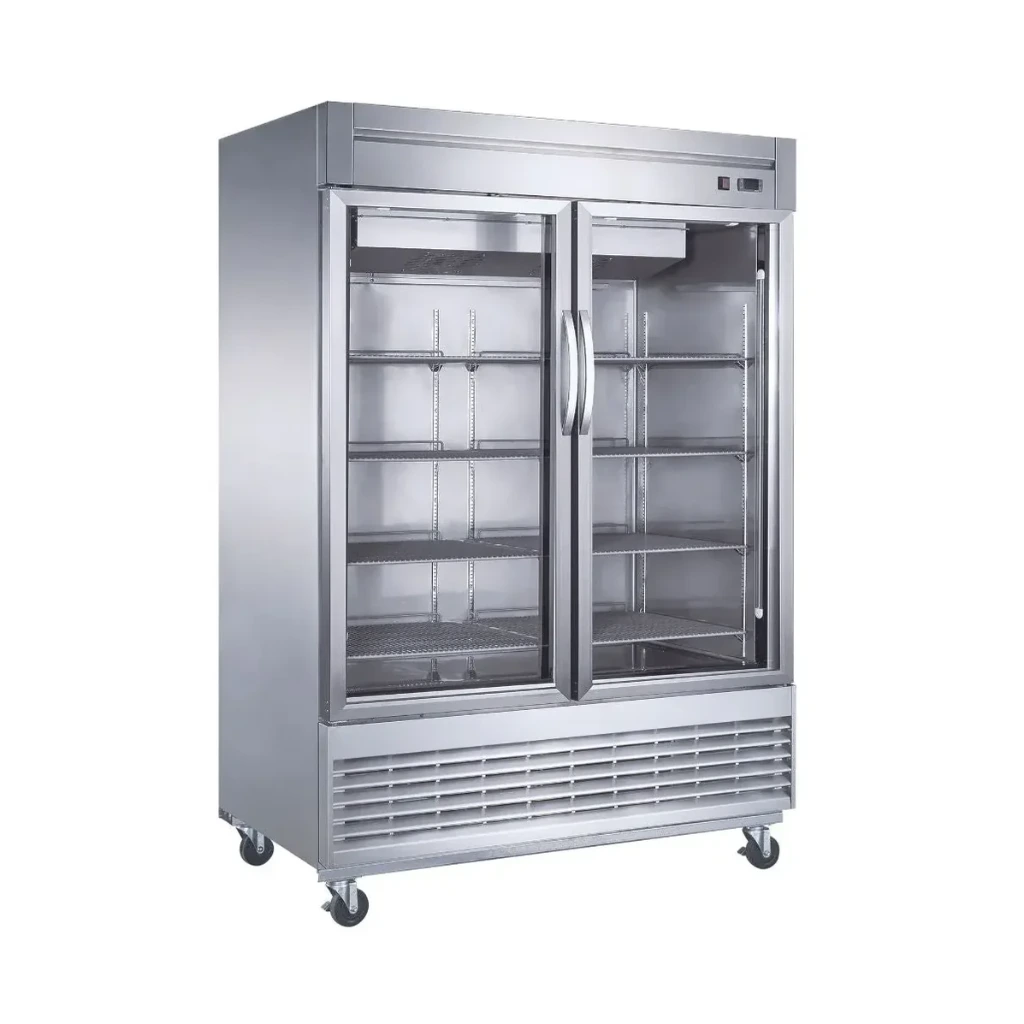 [101321] Refrigerador Industrial Vertical en Acero Inox. 2 Puertas de Cristal 47 Pies UR-54C-2G MIGSA