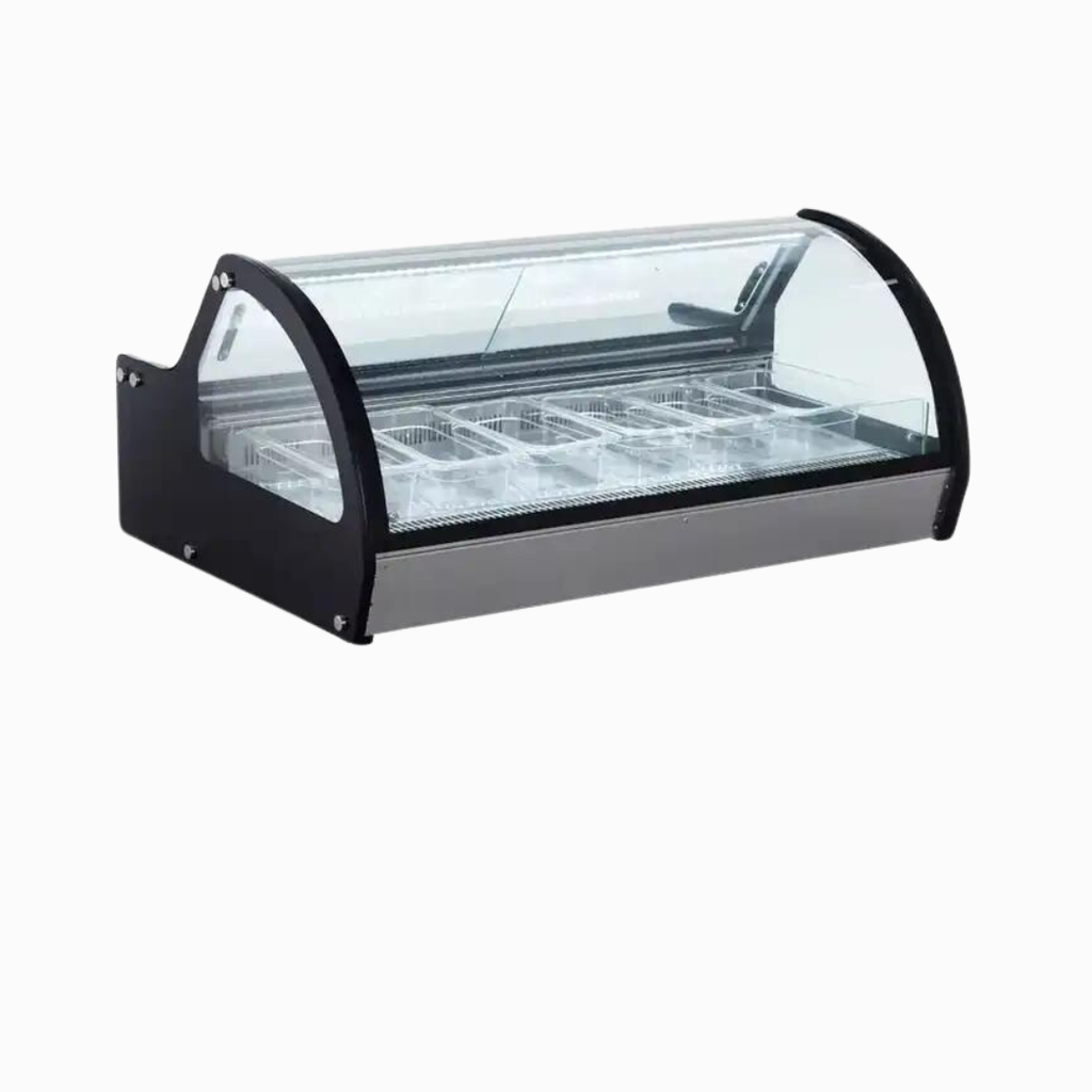 [101364] Vitrina Exhibidora de Helados de 6 Insertos Sobre Mostrador RTD-122L-1 MIGSA