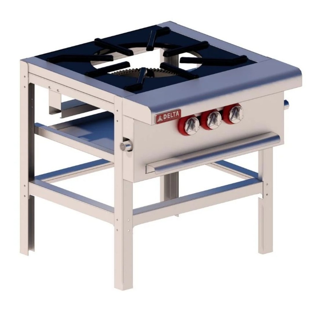 [11112043] Estufón Sencillo 1 Quemador Triple Acero Inox y Aluminizado IE-1 MIX DELTA