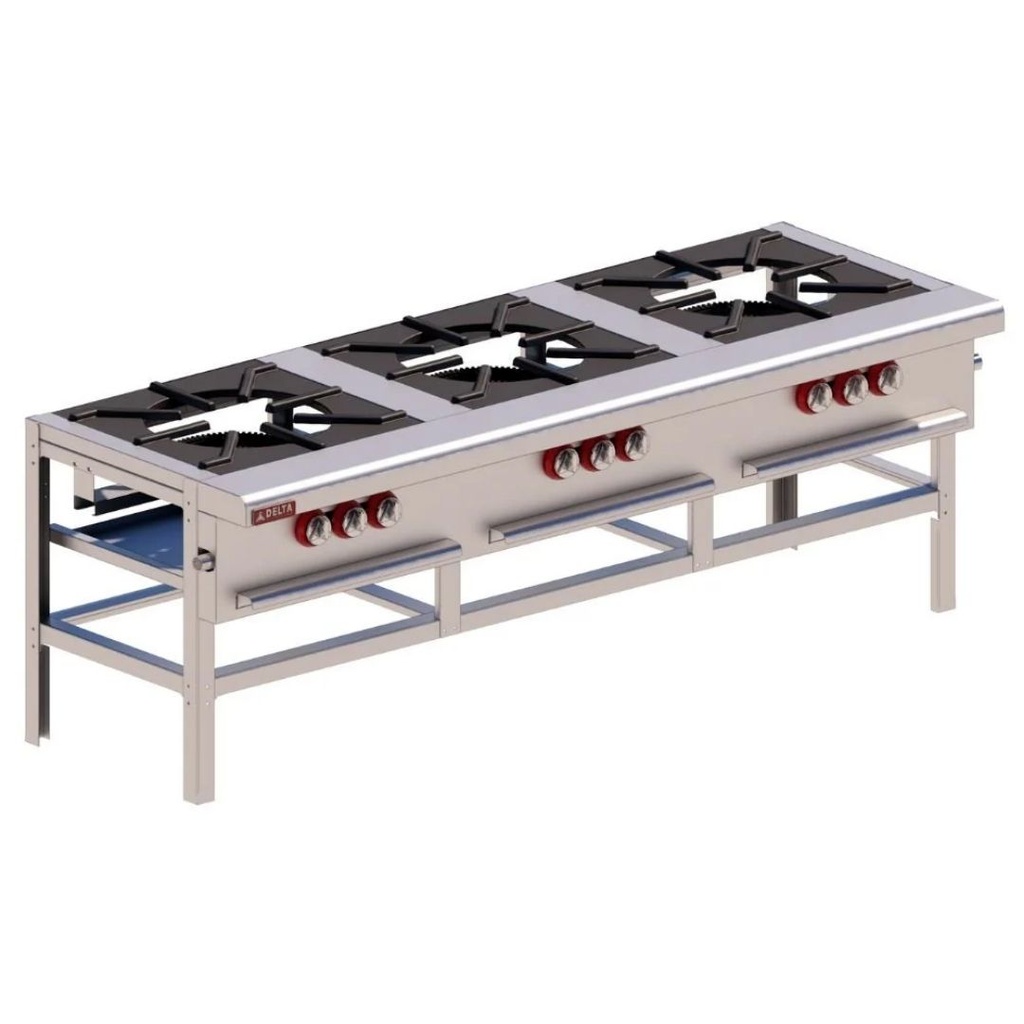 [11112048] Estufón Triple 3 Quemadores Triple Acero Inox IE-3 TOP DELTA