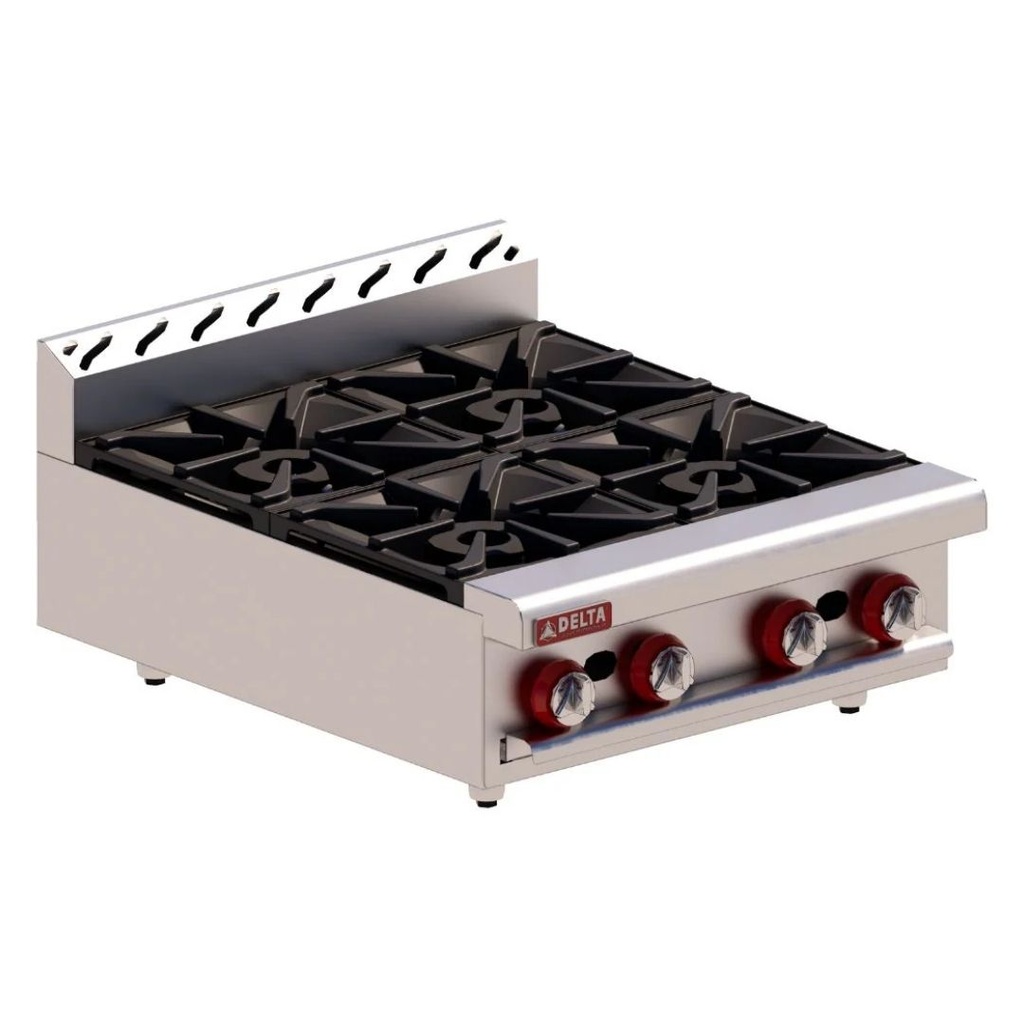 [11112019] Parrilla 4 Quemadores Abiertos 24" Acero Inox y Aluminizado 2-4 MIX DELTA