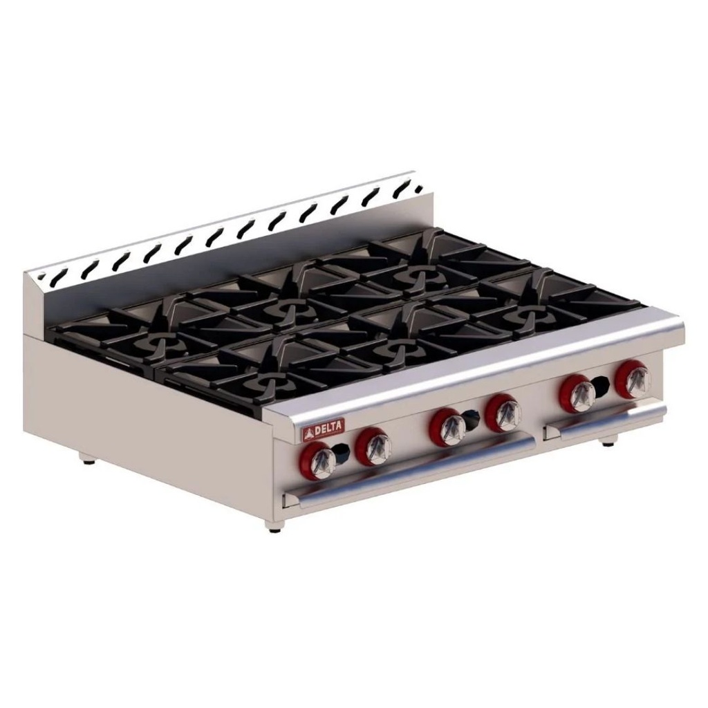 [11112026] Parrilla 6 Quemadores Abiertos 36" Acero Inox 3-6 TOP DELTA