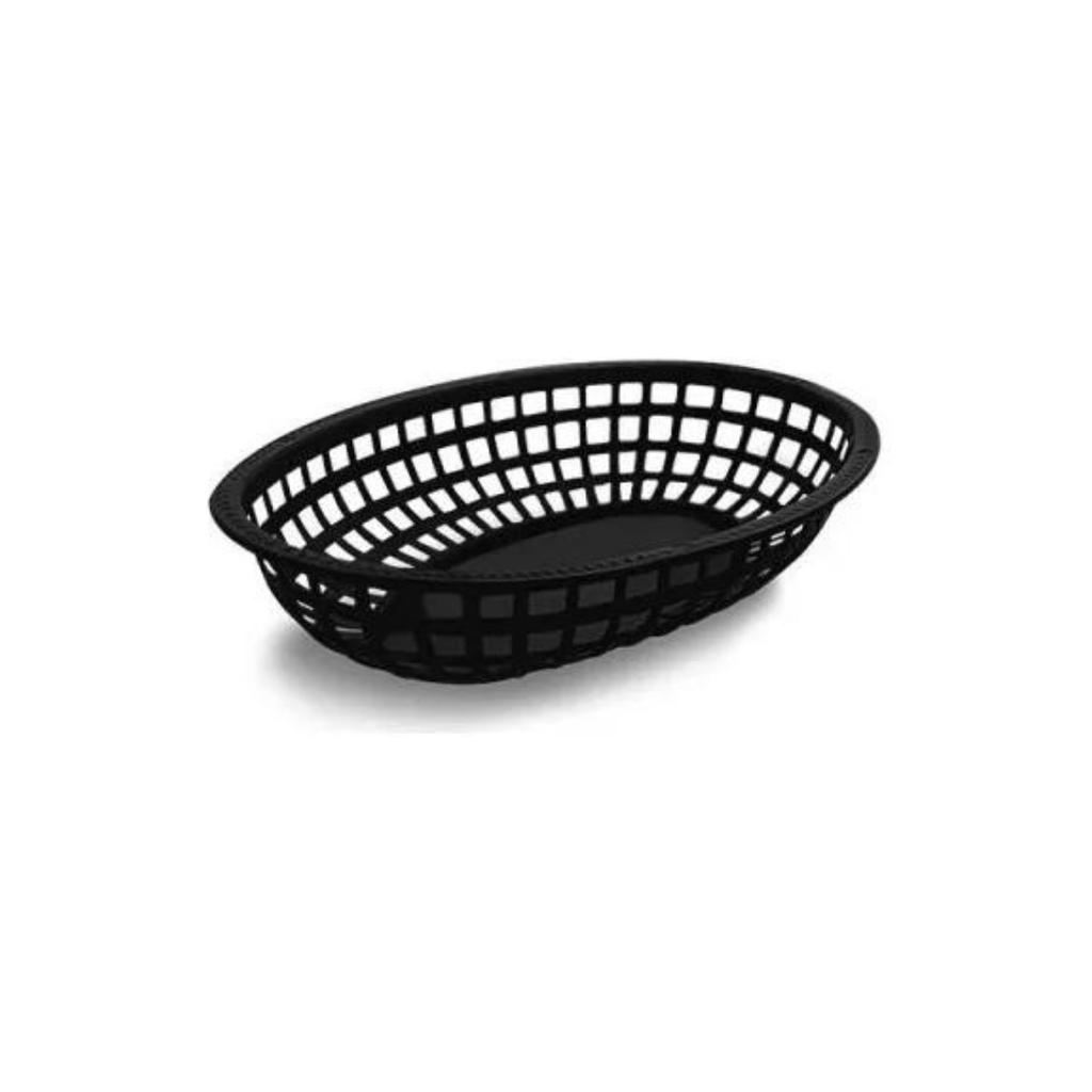 [103604] Canasta de plástico para centro de mesa, ovalada color negro CALEDONIA