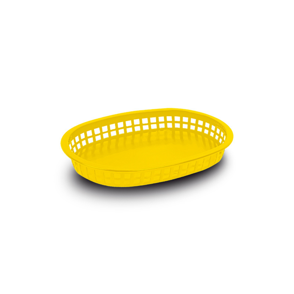 [103606] Canasta de plástico para Centro de Mesa, oblonga color amarillo CAMOB-A CALEDONIA