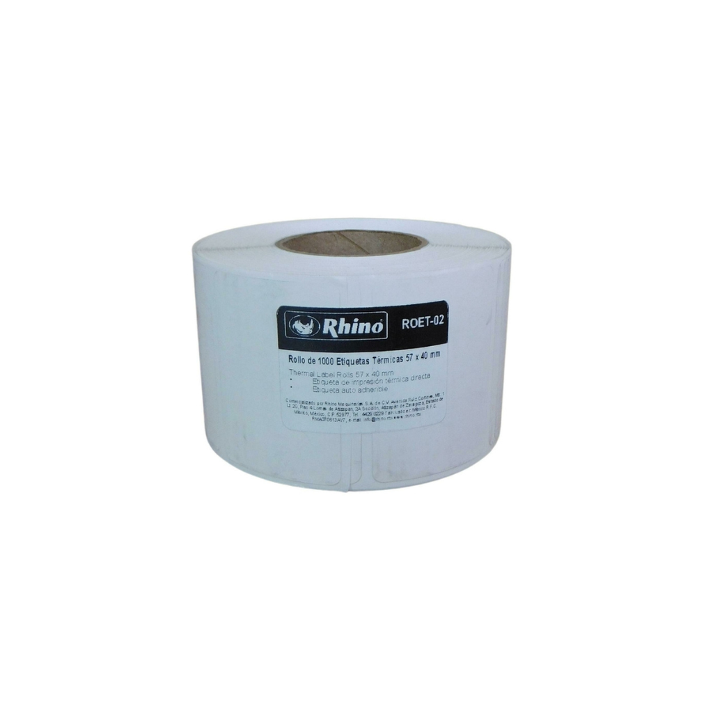 Rollo Térmico 57 x 40 mm RHINO.