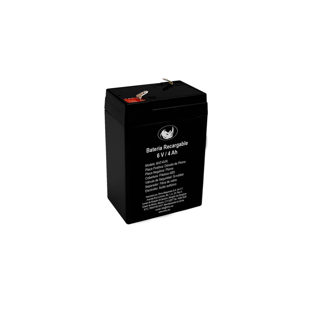 [103686] Batería recargable de plomo ácido, 6 V / 4 Ah. BAT-6VR RHINO