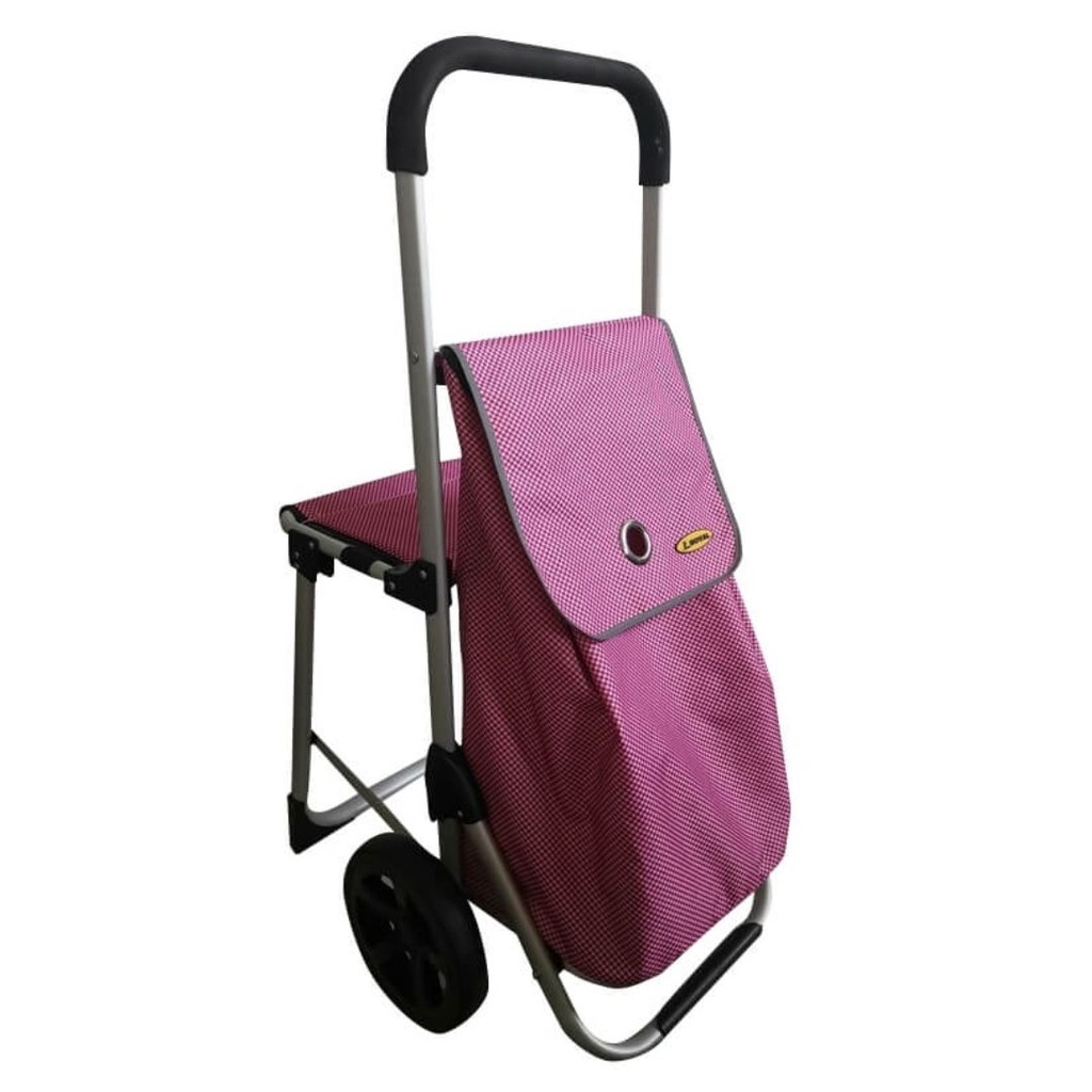 [109960] Carrito de compras Multifunción con Silla TROL-520AS-ROSA NOVAL