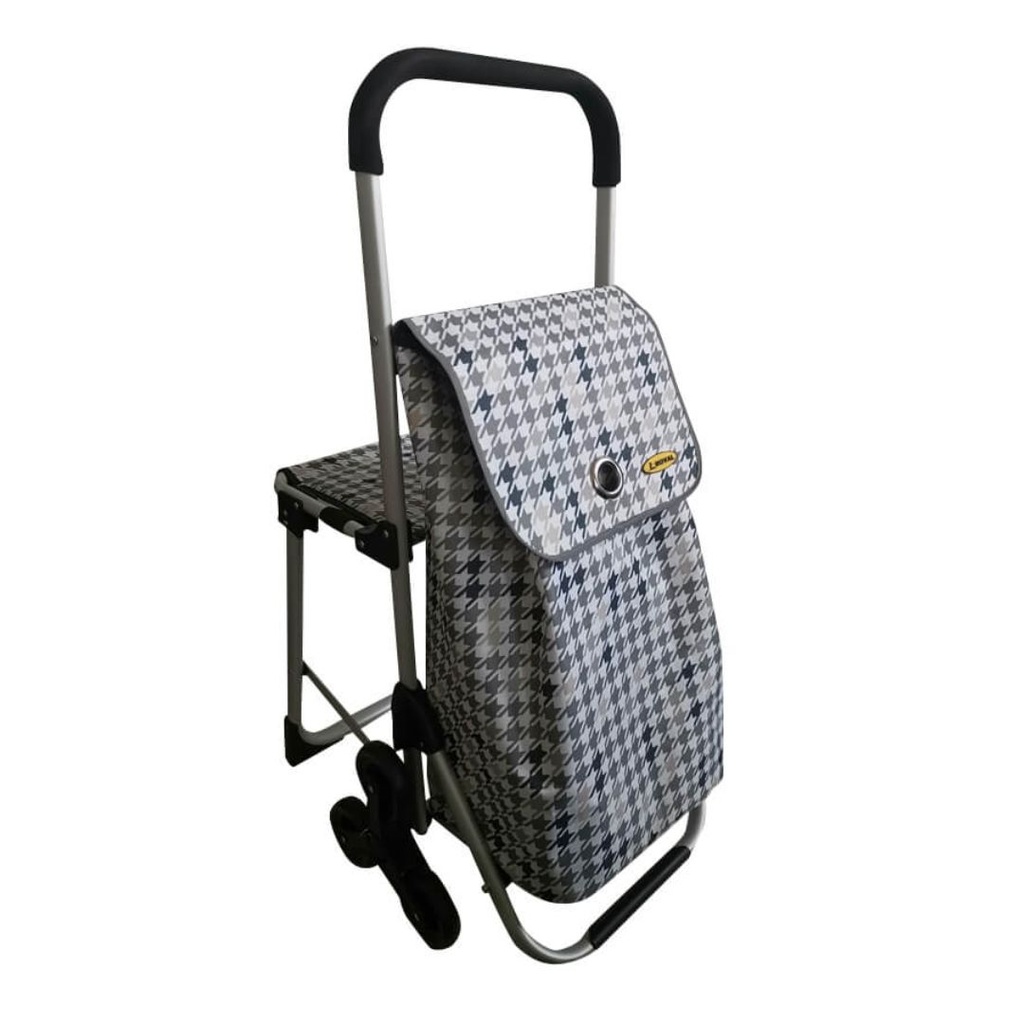 [109961] Carrito de compras Multifunción con Silla 3 Ruedas TROL-520AS3R-GRIS NOVAL